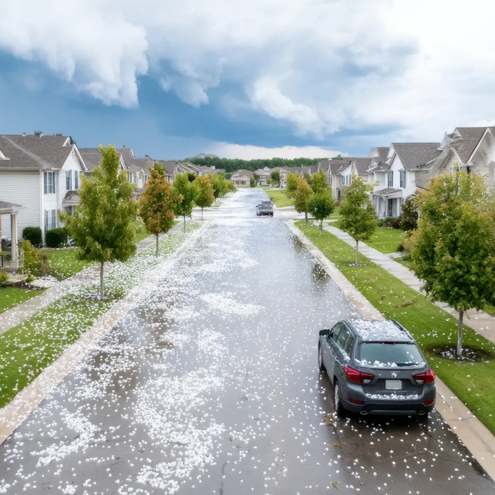 Hail damaged homes